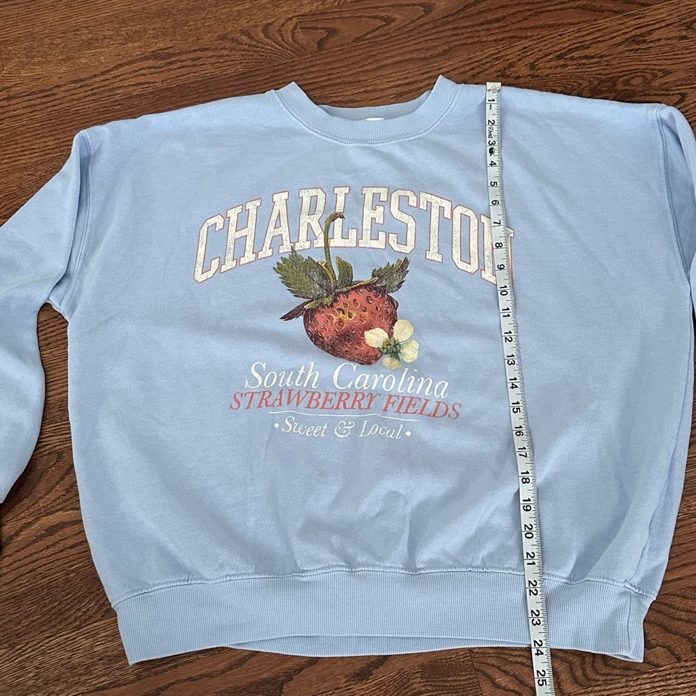 Altar'd State Light Blue Charleston Strawberry Crewneck Sweatshirt - Picture 6 of 7